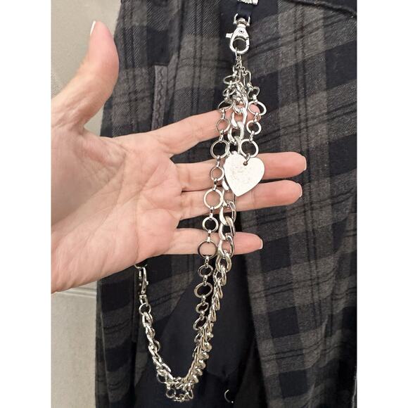 High Knit Claire Campbell wool Asymmetric Draped Kilt Skirt Sz 6 Tartan Grey - Picture 7 of 15